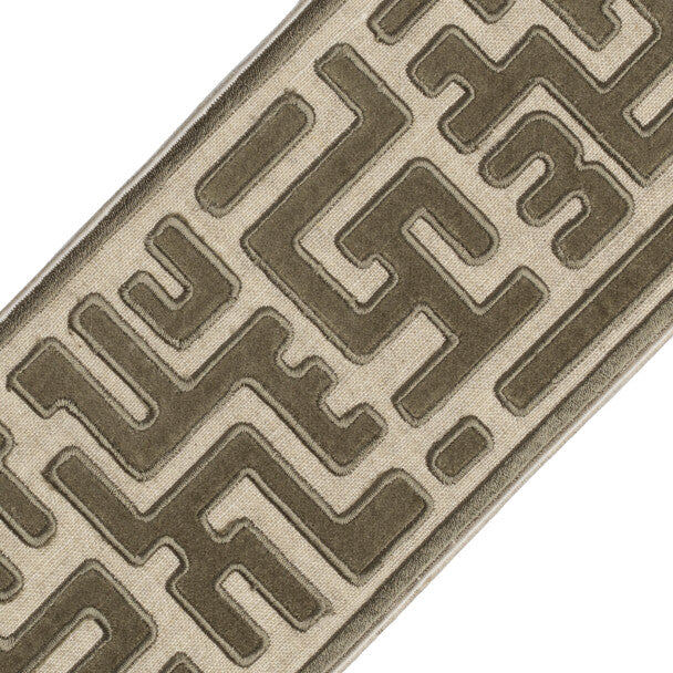 Alpina Velvet Border Trim by Samuel & Sons in Olive