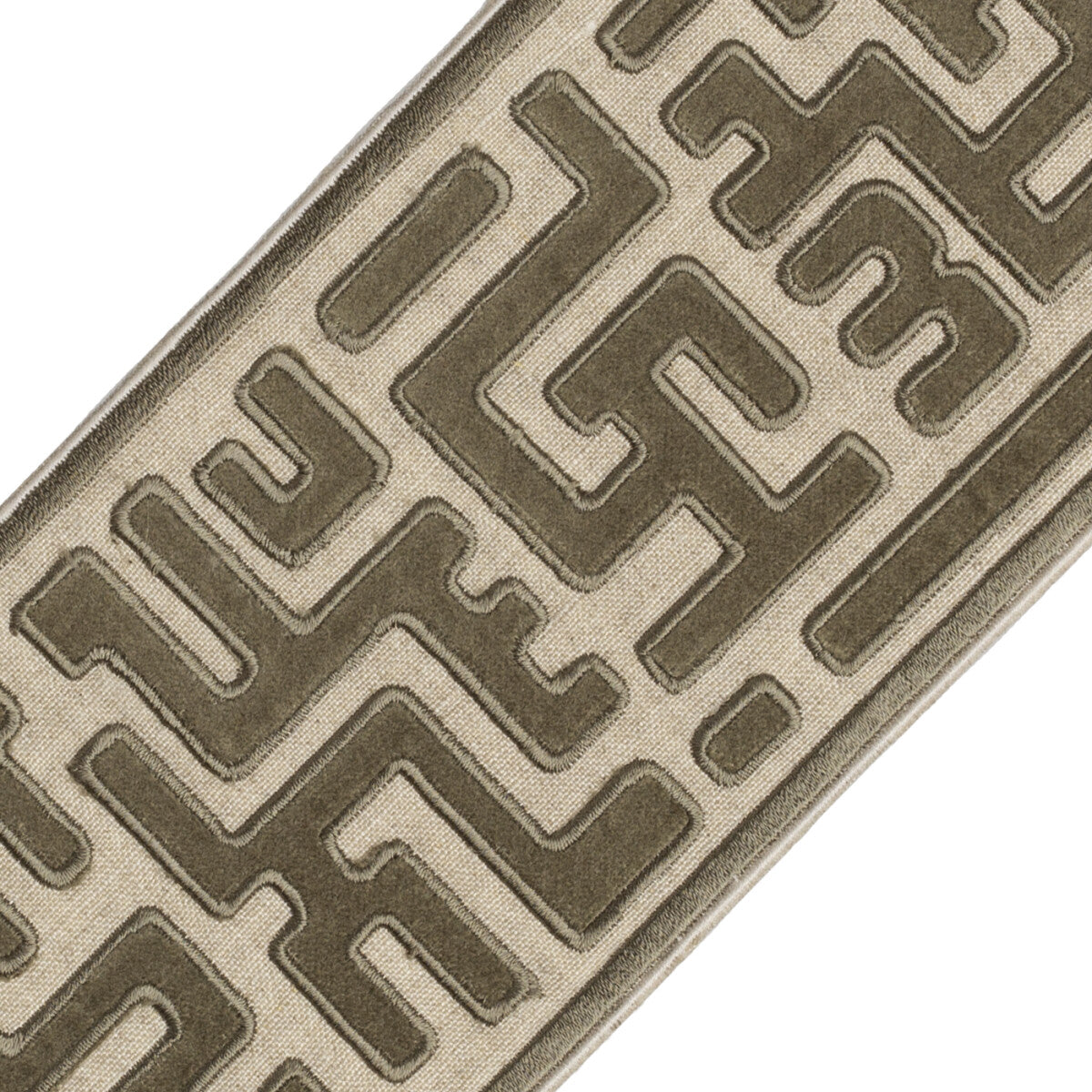 Alpina Velvet Border Trim by Samuel & Sons in Olive