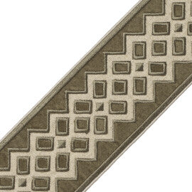 Reine Velvet Border Trim by Samuel & Sons in Olive