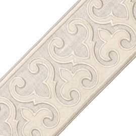 Carlton Appliqué Border Trim by Samuel & Sons in Oatmeal
