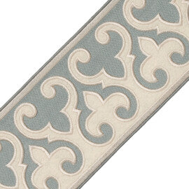 Carlton Appliqué Border Trim by Samuel & Sons in Seaglass