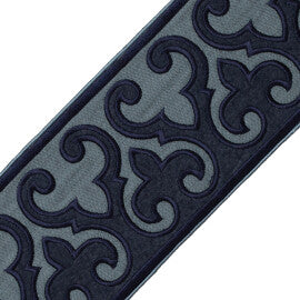 Carlton Appliqué Border Trim by Samuel & Sons in Indigo