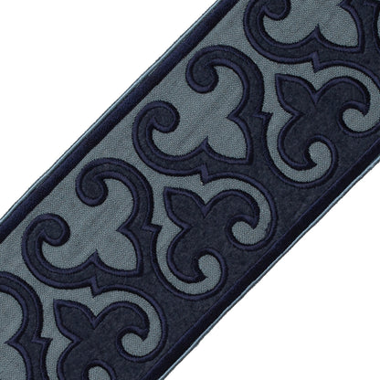 Carlton Appliqué Border Trim by Samuel & Sons in Indigo