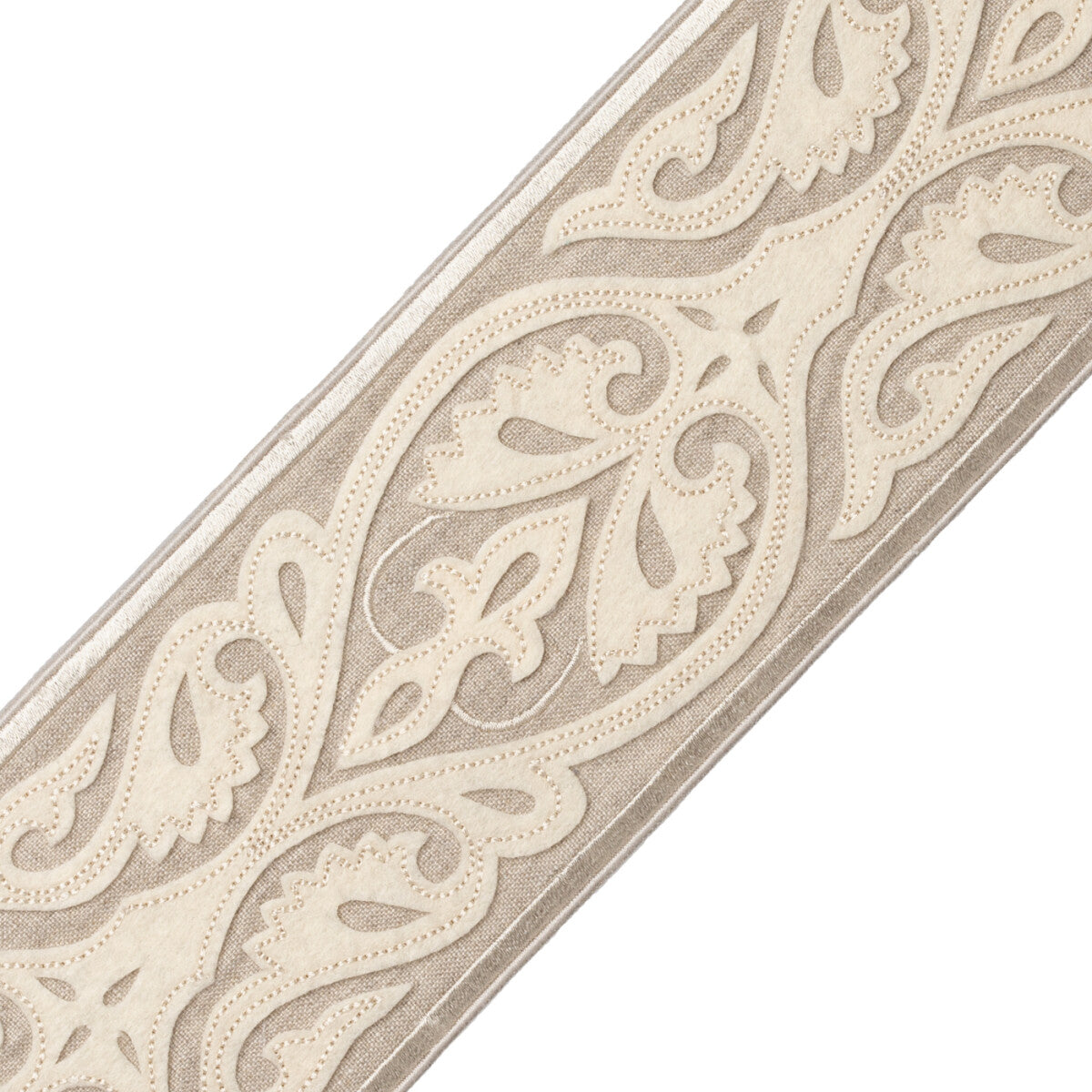 Kempinski Appliqué Border Trim by Samuel & Sons in Linen
