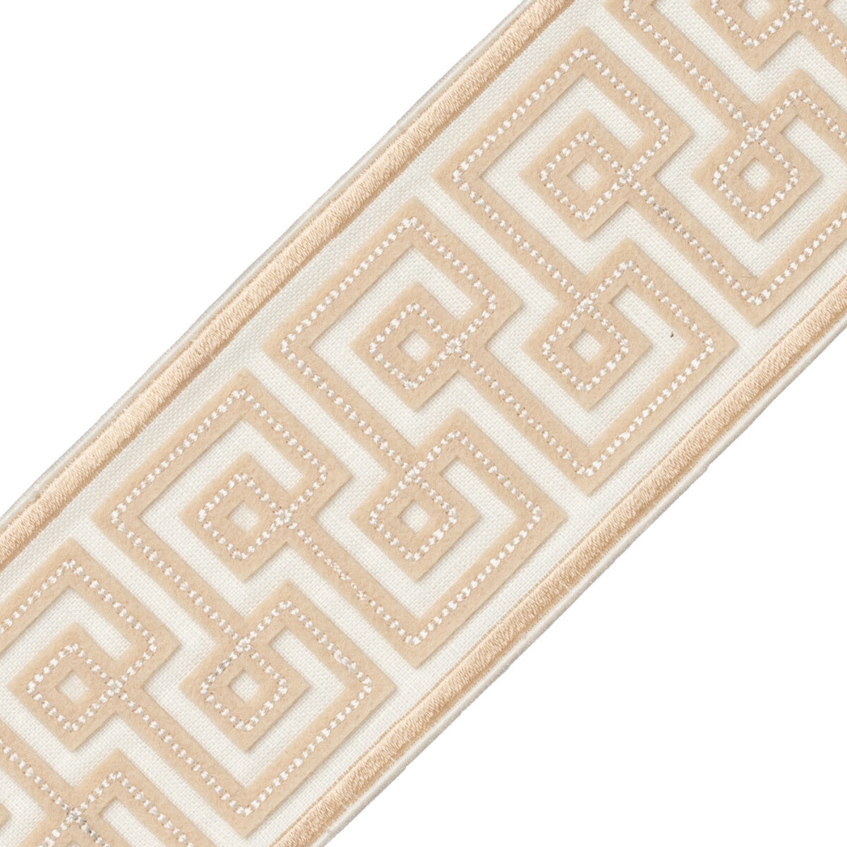 Laudinella Appliqué Border Trim by Samuel & Sons in Eggshell