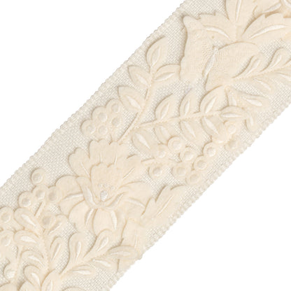 Giardino Appliqué Border Trim by Samuel & Sons in Creme