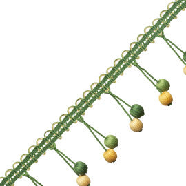 Veranda Linen Beaded Fringe Trim by Samuel & Sons in Jonquille