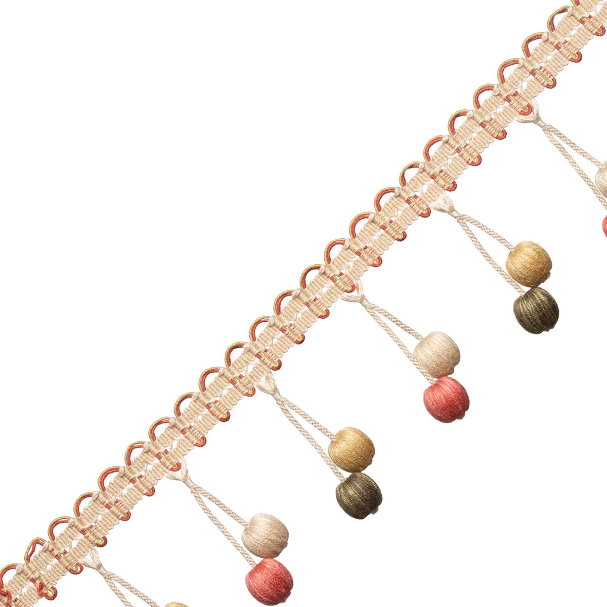 Veranda Linen Beaded Fringe Trim by Samuel & Sons in Tea Rose