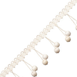 Veranda Linen Beaded Fringe Trim by Samuel & Sons in Narcisses