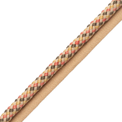 Veranda Linen Cord With Tape Trim by Samuel & Sons in Tea Rose