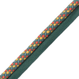 Veranda Linen Cord With Tape Trim by Samuel & Sons in Hibiscus