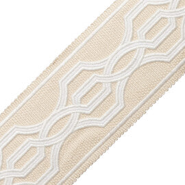 Veranda Linen Appliqué Border Trim by Samuel & Sons in Narcisses