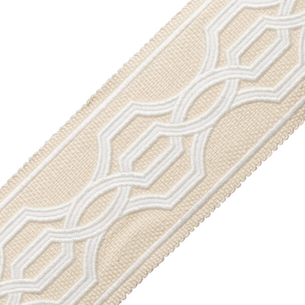 Veranda Linen Appliqué Border Trim by Samuel & Sons in Narcisses