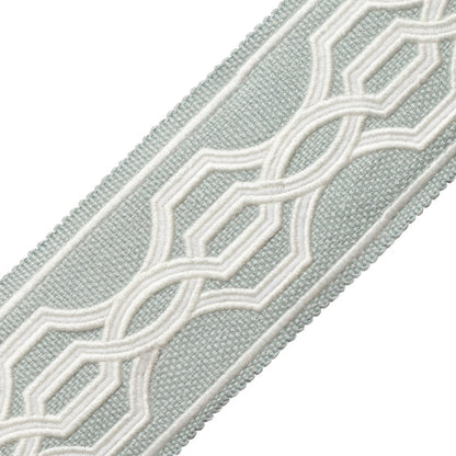 Veranda Linen Appliqué Border Trim by Samuel & Sons in Robin's Egg