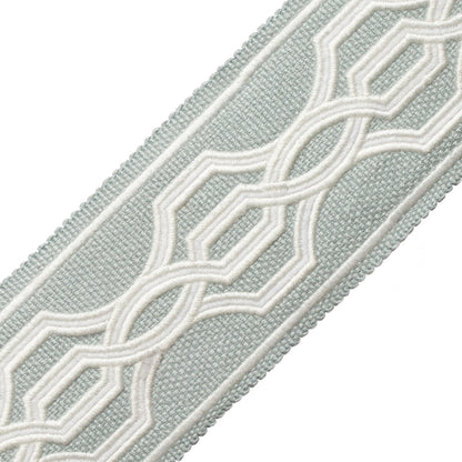Veranda Linen Appliqué Border Trim by Samuel & Sons in Robin's Egg