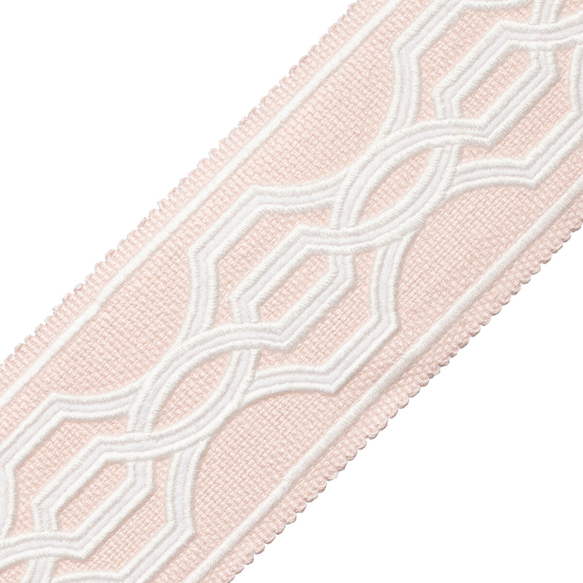 Veranda Linen Appliqué Border Trim by Samuel & Sons in Petal