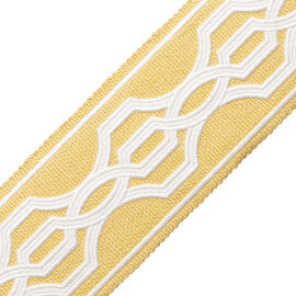 Veranda Linen Appliqué Border Trim by Samuel & Sons in Oro