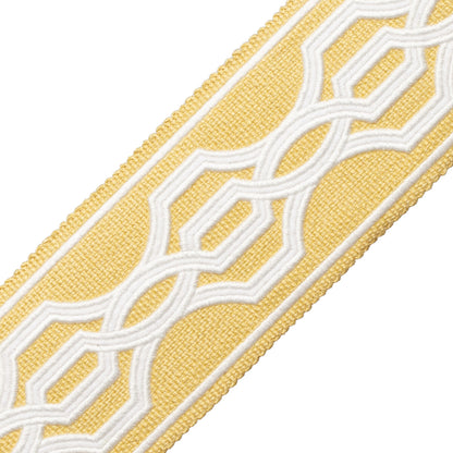 Veranda Linen Appliqué Border Trim by Samuel & Sons in Oro