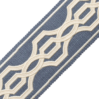 Veranda Linen Appliqué Border Trim by Samuel & Sons in Hyacinth