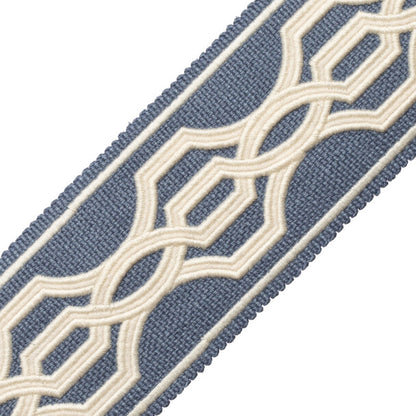 Veranda Linen Appliqué Border Trim by Samuel & Sons in Hyacinth