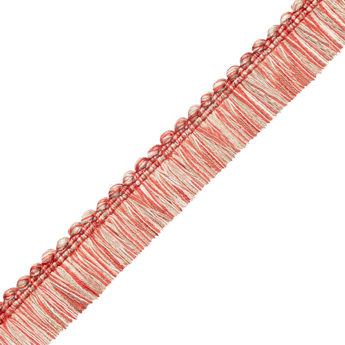 Veranda Linen Brush Fringe Trim by Samuel & Sons in Geranium