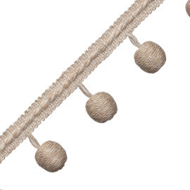 Somerset Beaded Fringe Trim by Samuel & Sons in Flax