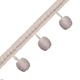 Somerset Beaded Fringe Trim by Samuel & Sons in Heather Grey