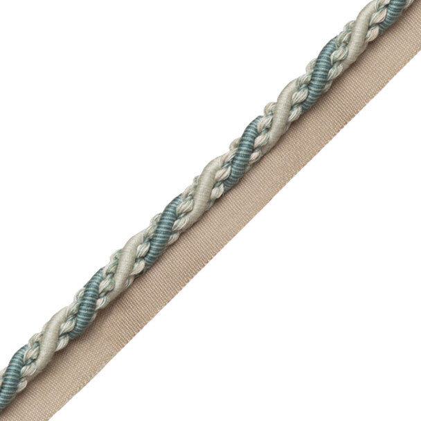 5/16" (8 Mm) Tiverton Cord With Tape Trim by Samuel & Sons in Aqua