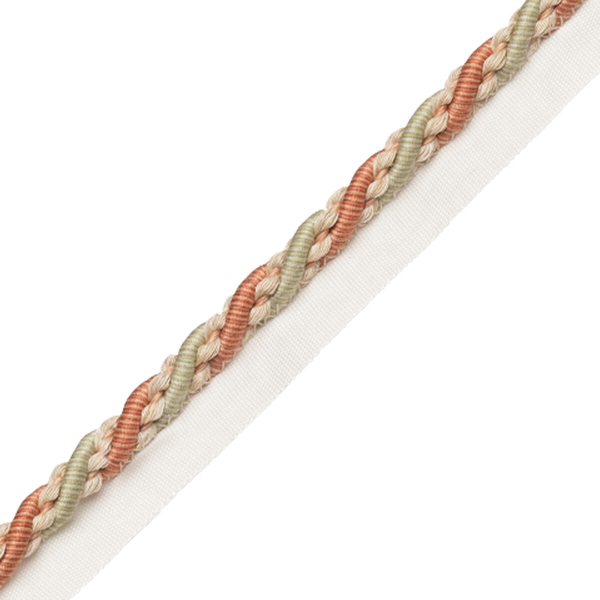 5/16" (8 Mm) Tiverton Cord With Tape Trim by Samuel & Sons in Rosewater