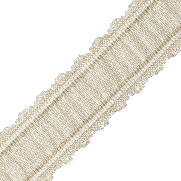 Tiverton Pleated Border Trim by Samuel & Sons in Ecru