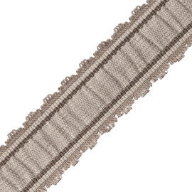 Tiverton Pleated Border Trim by Samuel & Sons in Charcoal