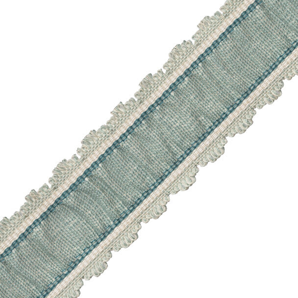 Tiverton Pleated Border Trim by Samuel & Sons in Aqua