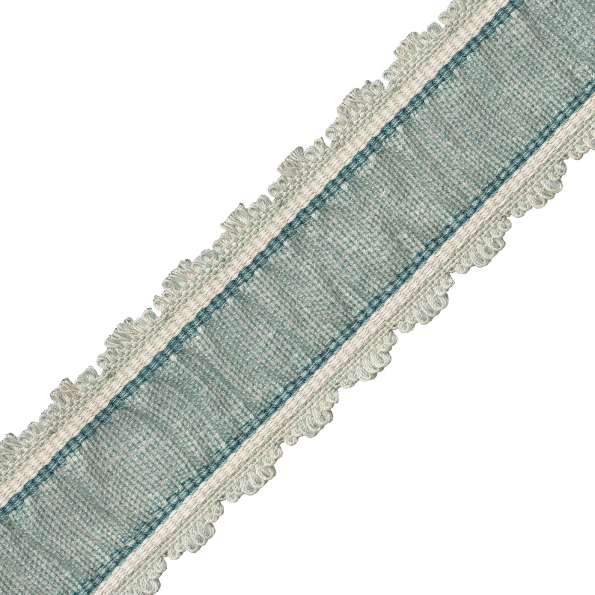 Tiverton Pleated Border Trim by Samuel & Sons in Aqua