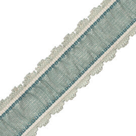 Tiverton Pleated Border Trim by Samuel & Sons in Aqua