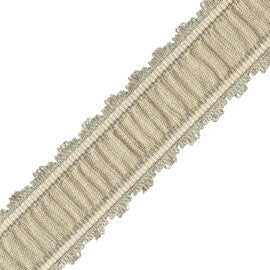Tiverton Pleated Border Trim by Samuel & Sons in Ash