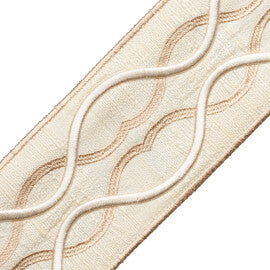 Comet Embroidered Border Trim by Samuel & Sons in Crystal