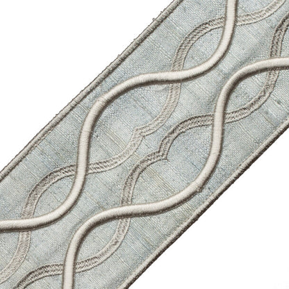 Comet Embroidered Border Trim by Samuel & Sons in Titanium