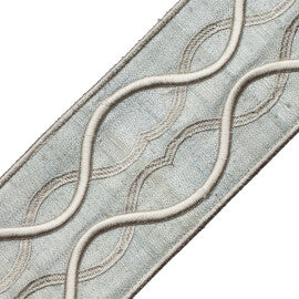 Comet Embroidered Border Trim by Samuel & Sons in Titanium