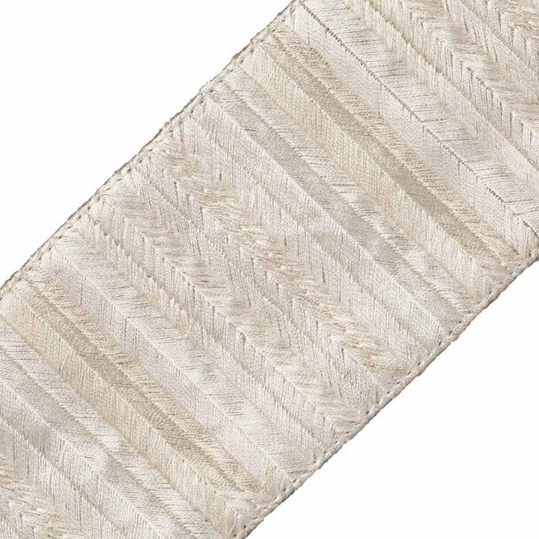 Moonlight Embroidered Border Trim by Samuel & Sons in Crystal