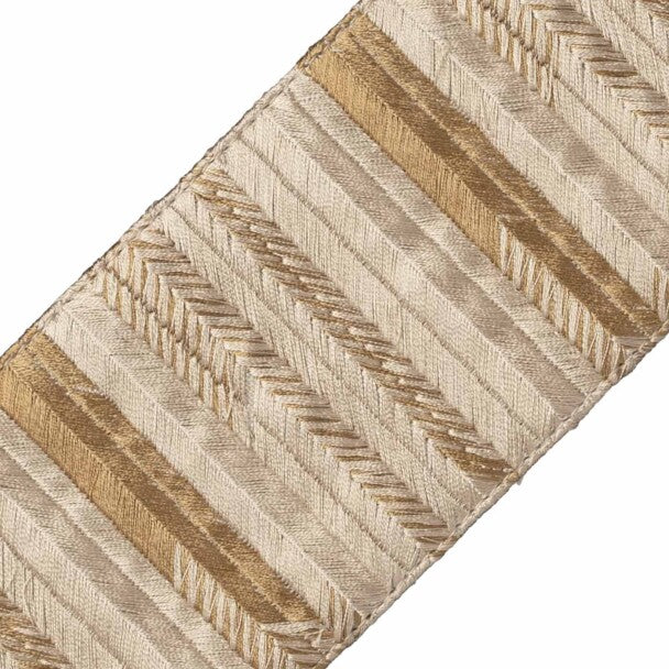 Moonlight Embroidered Border Trim by Samuel & Sons in Gold