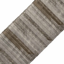 Moonlight Embroidered Border Trim by Samuel & Sons in Titanium