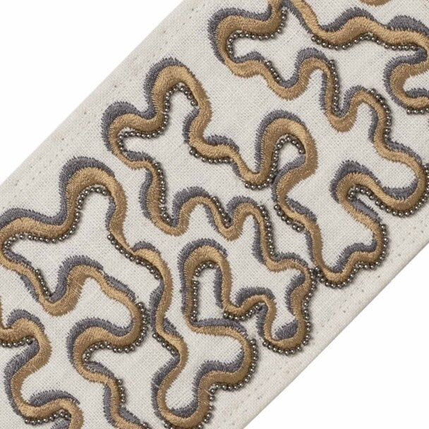 Nebula Beaded Border Trim by Samuel & Sons in Topaz