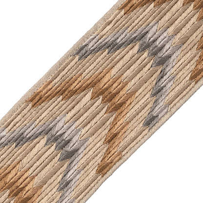 Flame Embroidered Border Trim by Samuel & Sons in Bronze