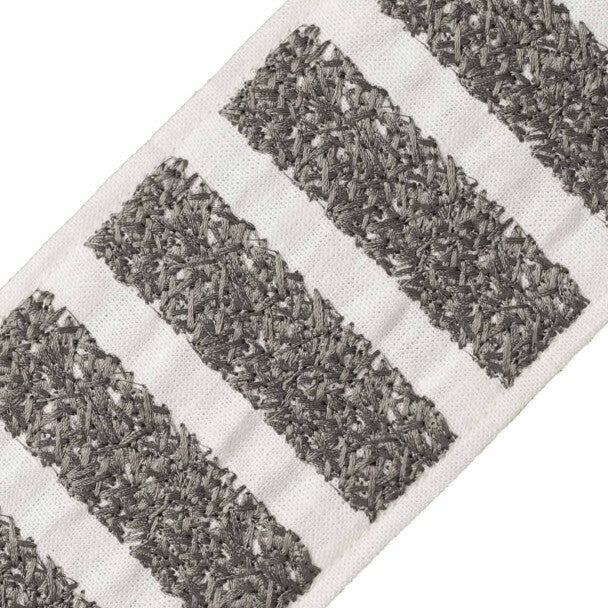 Equinox Embroidered Border Trim by Samuel & Sons in Titanium