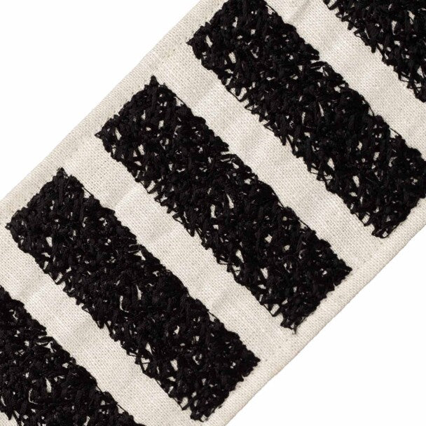 Equinox Embroidered Border Trim by Samuel & Sons in Obsidian