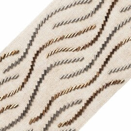 Cosmos Beaded Border Trim by Samuel & Sons in Bronze