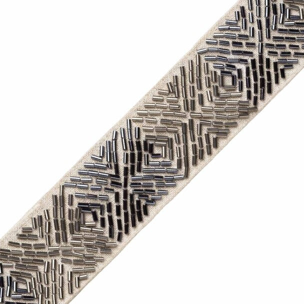 Helix Beaded Border Trim by Samuel & Sons in Obsidian