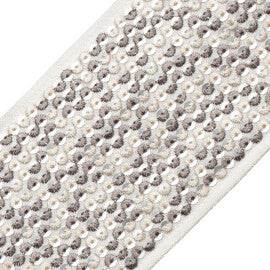 Starlight Sequined Border Trim by Samuel & Sons in Titanium