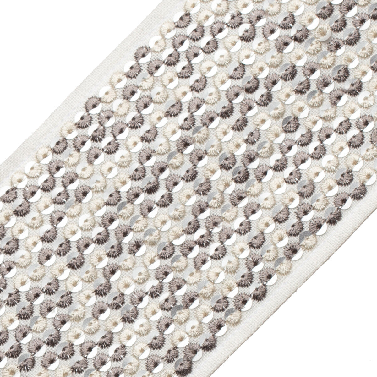 Starlight Sequined Border Trim by Samuel & Sons in Titanium