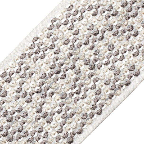 Starlight Sequined Border Trim by Samuel & Sons in Titanium